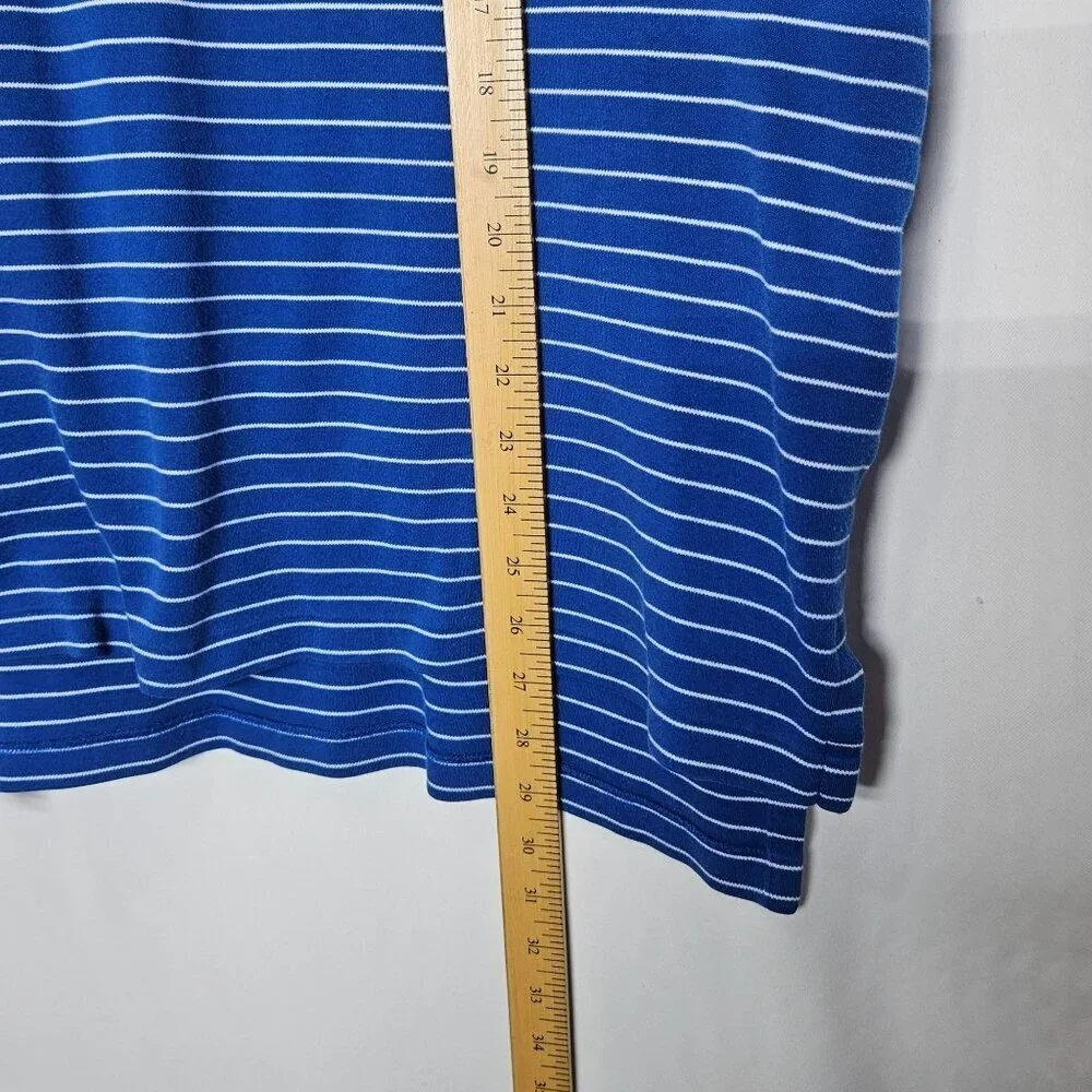 Polo by Ralph Lauren Shirt Stripe Blue White Cotton Basic Casual Short Sleeve XL